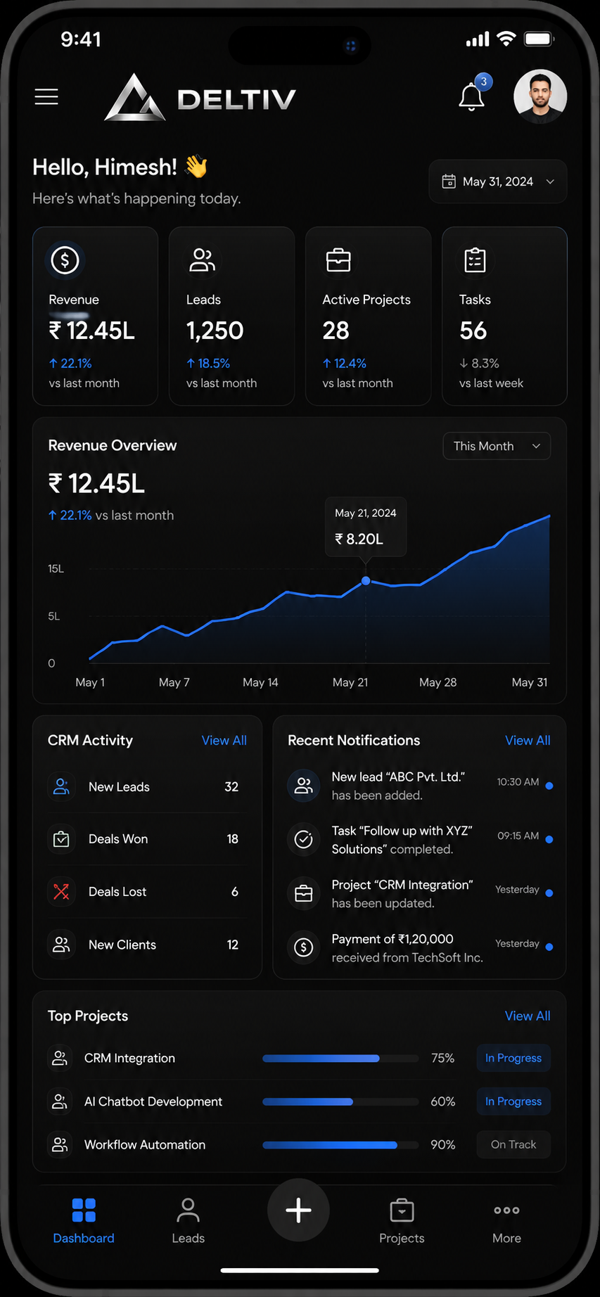 DELTIV Native iOS and Android Mobile Application Design